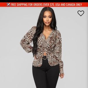 Cheetah print long sleeve top
